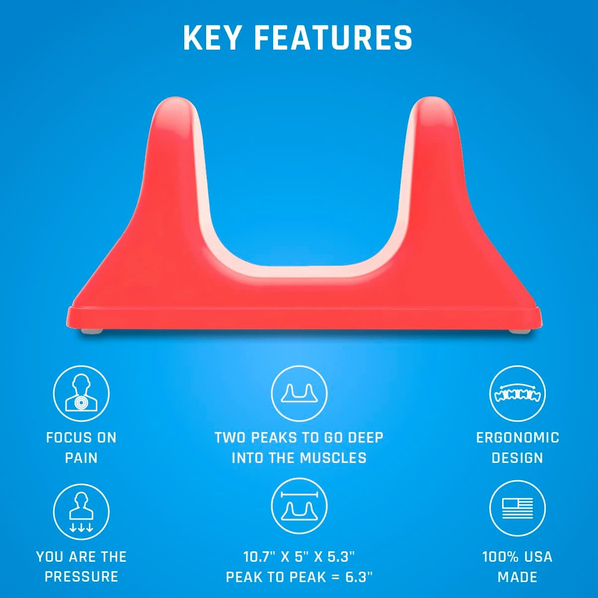 PSO-RITE Psoas Muscle Release and Deep Tissue Massage Tool - Psoas, Back, Hip Flexor Release Tool - Sunset Red image number 3