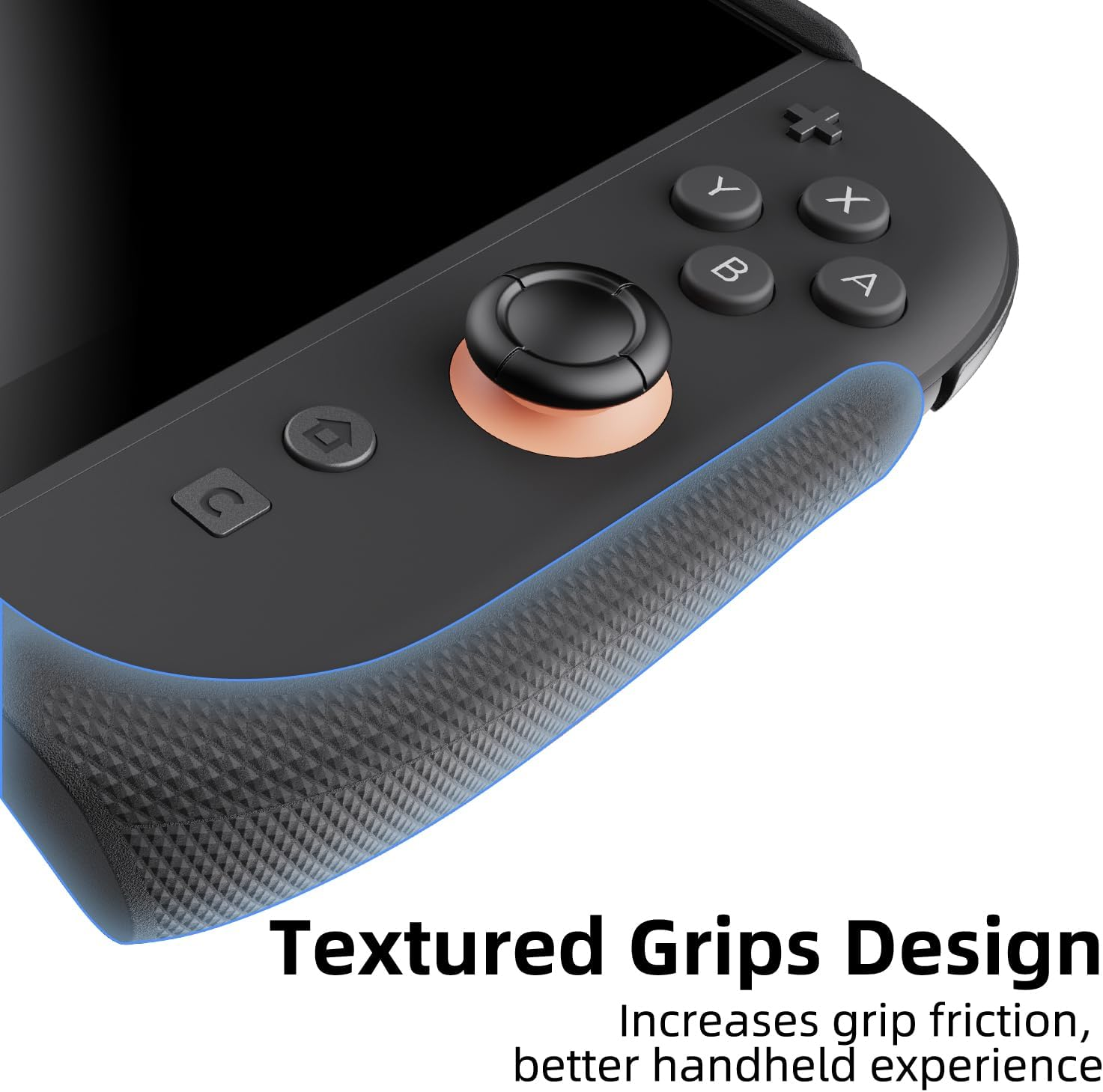 Savage Raven by Skull & Co. Standgrip Front Cover Bundle for Nintendo Switch 2: Protective Case with Textured Grips Full Protection and Hard-Shell Front Cover Handheld Design - Smoky Black