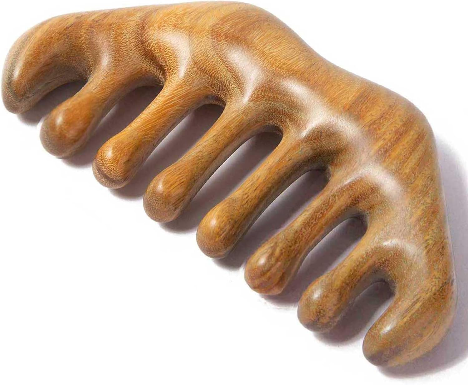 The Moreinday Wide Tooth Wooden Scalp Detangling Hair Comb for Women and Men - Green Sandalwood image number 4