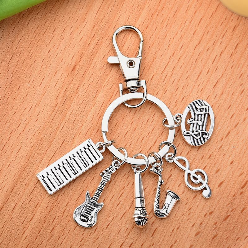 Music Keychain Accessories Musical Gifts for Men Women Daughter Son Birthday Gifts for Music Lovers Musical Instrument Party Favors for Adults Music Lover Gift Keychain for Car Key Chain Music Charms image number 2