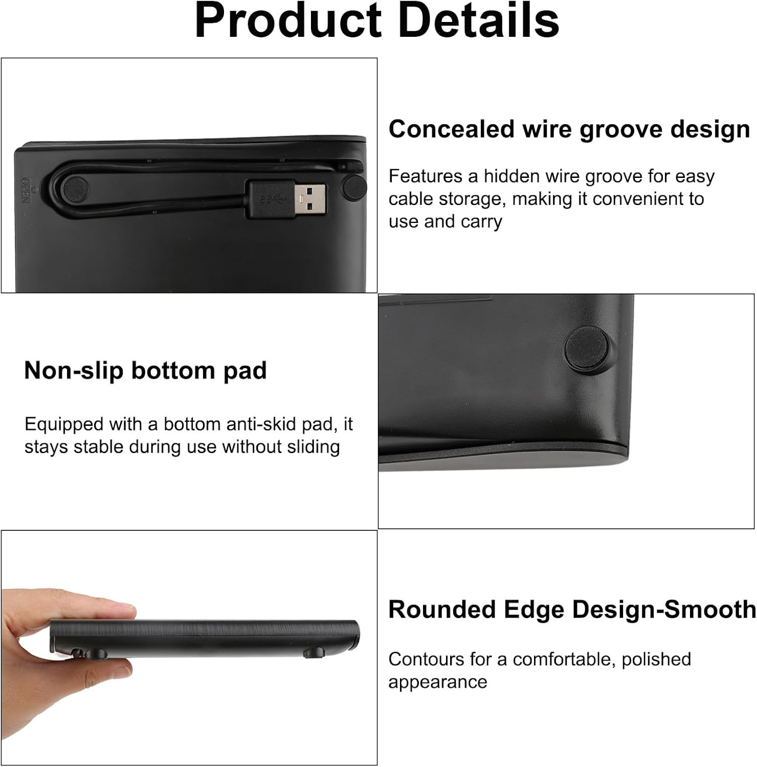 External CD DVD Drive, CD Burner, USB 3.0 Portable External Writer Reader for Laptop Desktop Windows Linux, High Speed Data Transfer Slim Lightweight Optical Disc Drive Reading & Burning image number 3