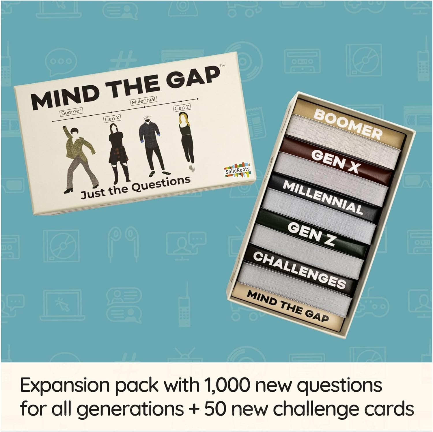 Mind the Gap Just the Questions, Expansion Pack with 1000 New Questions for All Generations + 50 New Challenge Cards - Mind The Gap-Travel Edition image number 5