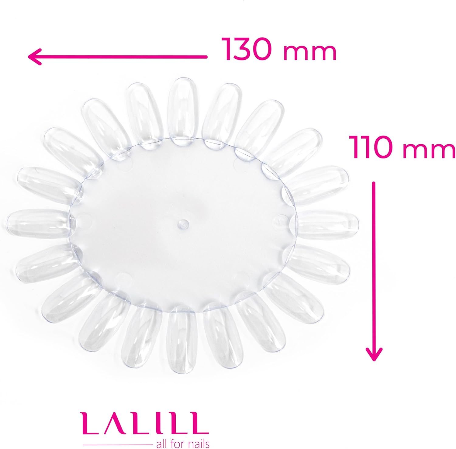 LALILL Presentation Display for Nail 10 Pieces - Nail Display Sun-Shaped - Sticks, Display Fan Practice Starter Colour Ring - Nail Palette round Oval for Illustrating Nail Polish (Clear) - Milky image number 4