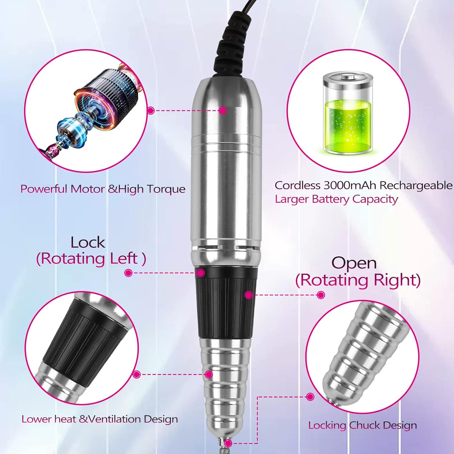 35000RPM Electric Nail Drill Kit Design for Home Salon Use image number 5