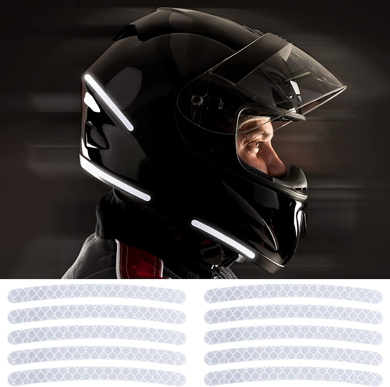 OIIKI 80PCS Reflective Car Wheel Rim Stickers, Wheel Adhesive Strips Stickers, Fluorescent Reflective Exterior Accessories Decorative Decals Tape for Car, Motocycle, Bicycle-Green, White, Blue, Red image number 2