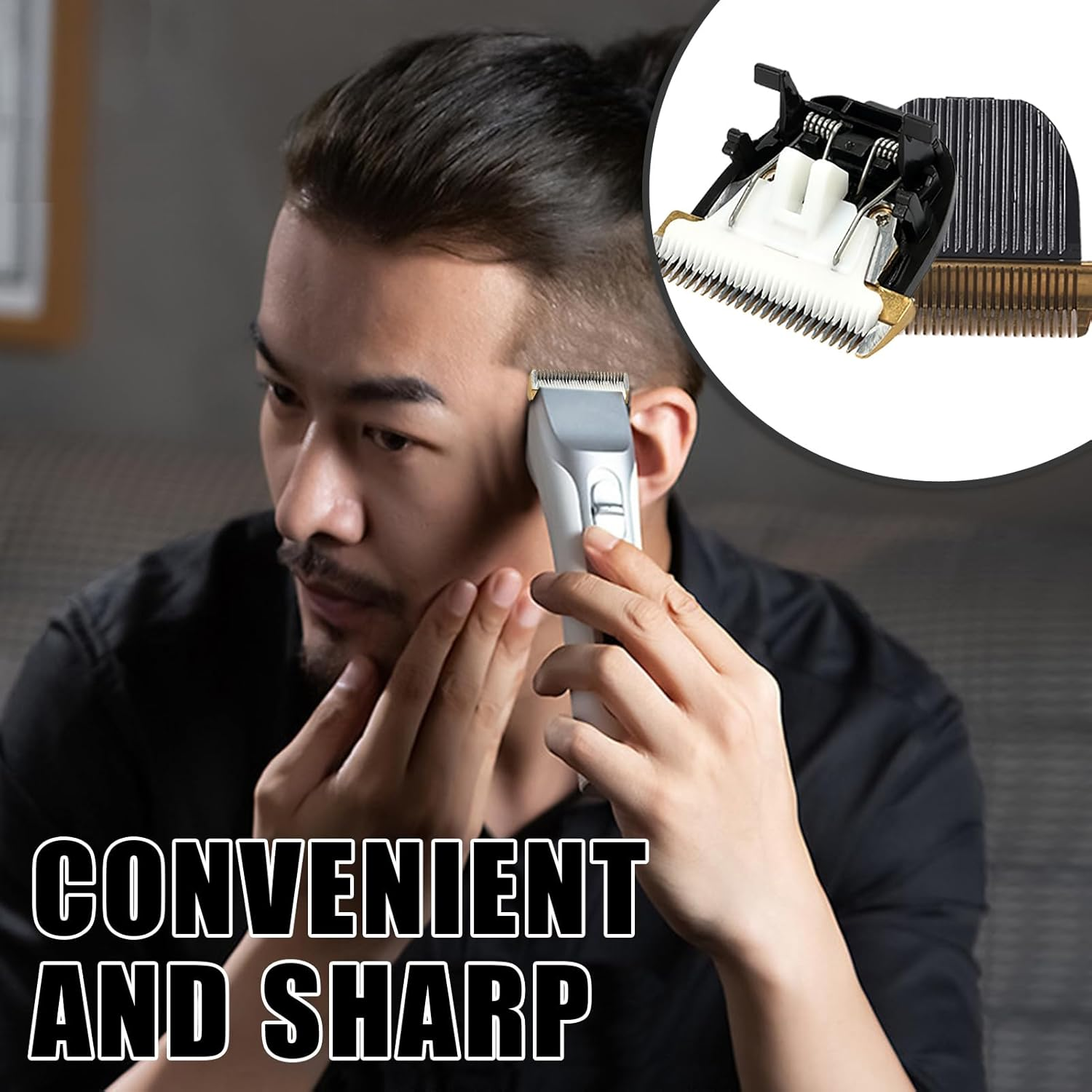 Blade Head Replacement Hair Trimmer Blade Shear, High Quality for Home and Professional Use, Durable, Made of Ceramic and Plastic for Hair Clippers image number 2