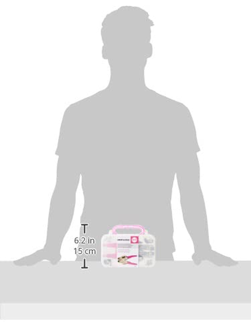 We R Memory Keepers 70908-4 Crop-A-Dile Eyelet and Snap Punch Kit | Includes Crop-A-Dile with Pink Comfort Handle, Heavy-Duty-Plastic Carrying Case, 100 Eyelets in Assorted Colors and Instructions image number 2