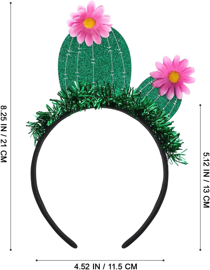 FOMIYES Pack of 2 Headbands, Cactus Bands, Festival Outfit, Headbands for Women, Hair Clips, Hair Charm, Qridor Headwear, Festival Hair Band, Greetings, Green image number 4