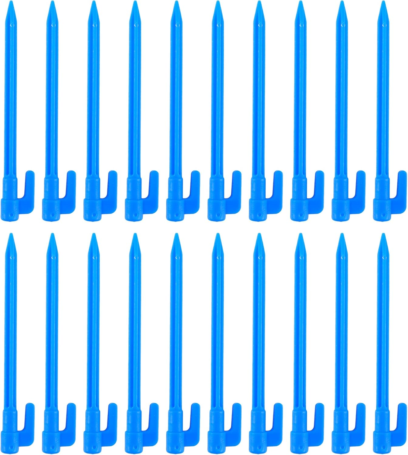 Pastlla 20Pcs Heavy Duty Plastic Landscape Edging Stakes Plant Support Lawn Stake Durable Tent Pegs Spike Hook for Outdoor Activities Garden Camping Yellow