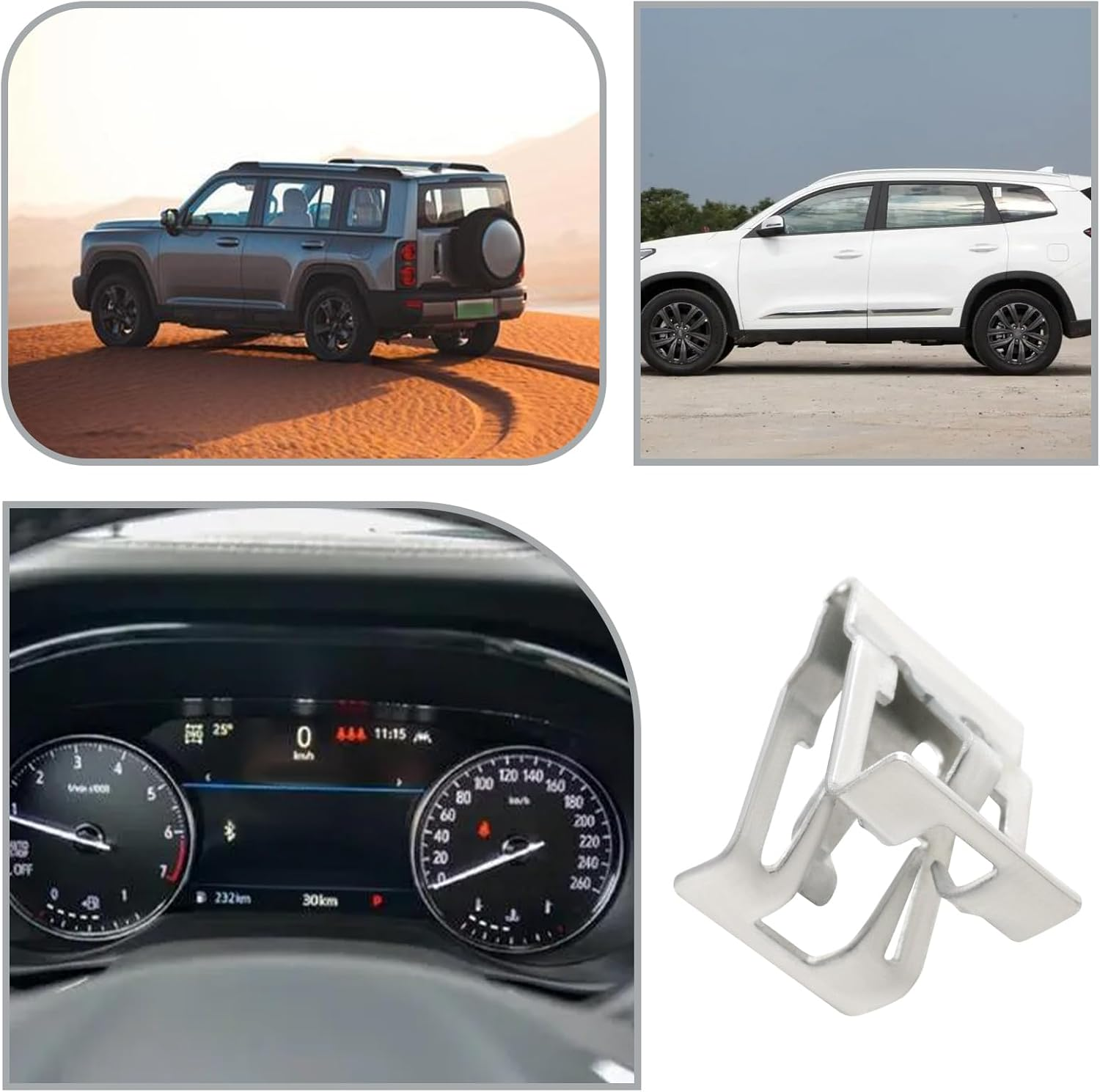 Emagtech 30Pcs Metal Retainer Clip for Car Console Instrument Panel Dash 15 X 16.6Mm Car Dashboard Retainer Instrument Panel Metal Clip image number 6