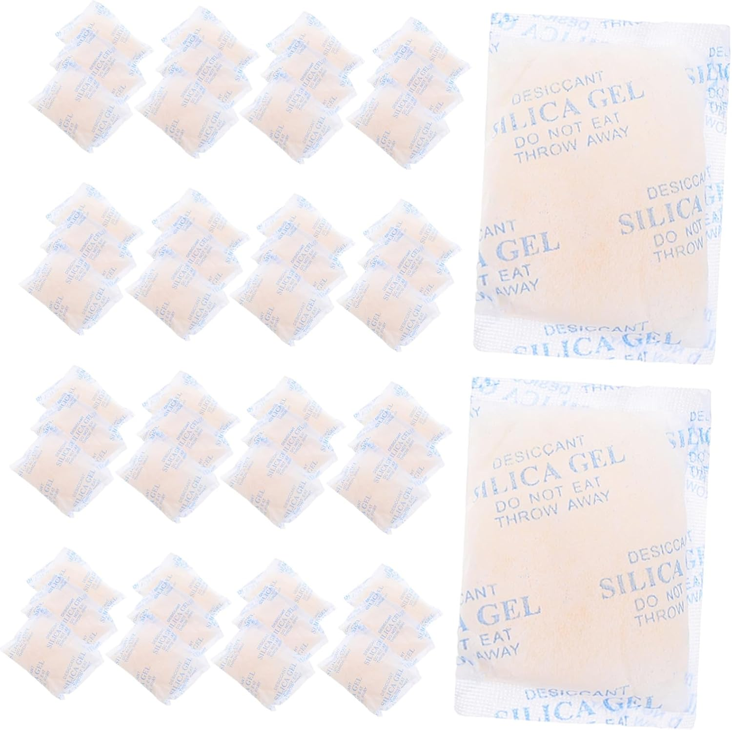 50Pcs Food Grade Silica Gel Desiccant Packs with Color Indicator for Moisture Absorption Leakproof Drying Bags for Electronics Food Shoes Jewelry Clothes and Book Storage image number 5