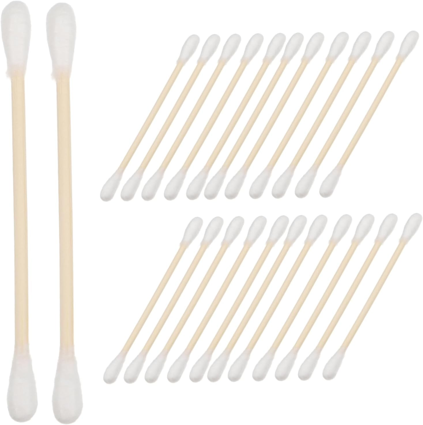 GARVALON 100Pcs Cotton Tips Makeup Cotton Swabs for Ear Cleaning Applicator Sticks Travel Kit image number 4