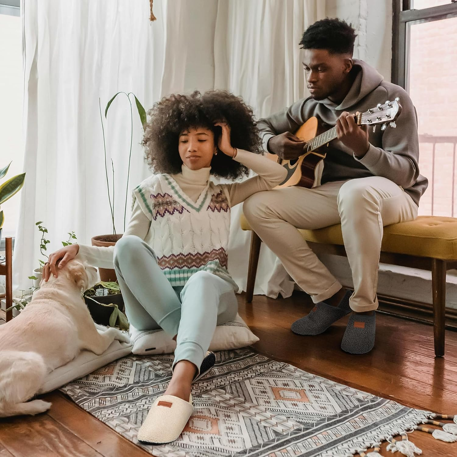 ATHMILE Slippers for Women Men House Slippers Slip on Barefoot Shoes Slipper Socks Slippers for Indoor Bedroom Yoga Outdoor Dark Grey image number 2