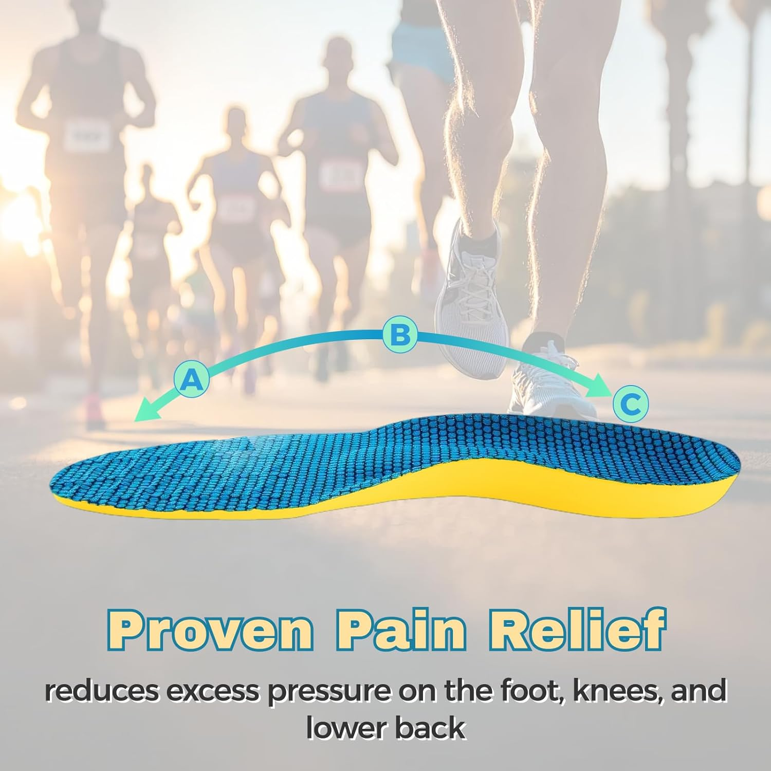 Arch Support Orthotic Insoles for Plantar Fasciitis, Full Length Heel Seats with Biomechanical Reinforcement Technology for Effective Pain Relief in Athletic Footwear, Work Boots, and Casual Shoes image number 1