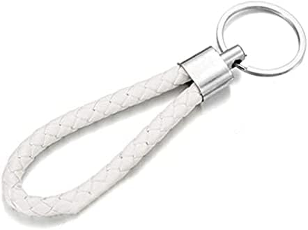 5 Colors Braided PU Leather Strap Keyring Keychain, Leather Keyring, Personalised Keychain, Car Key Chain Ring DIY Rope Keyring for Men or Women