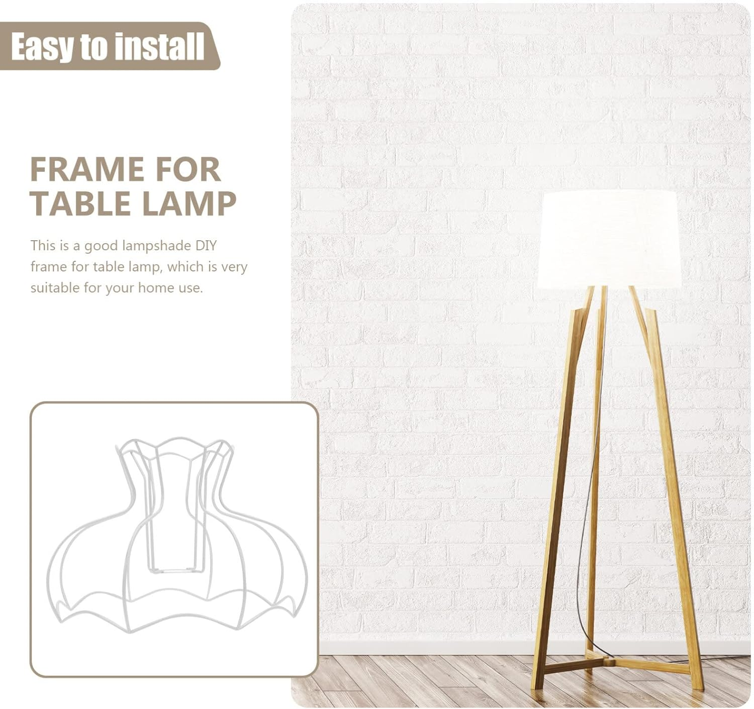 DOITOOL E27 Lampshade Frame European Style Lamp Shade Bracket DIY Lamp Support for Table and Pendant Lights Indoor Use Home and Restaurant image number 5