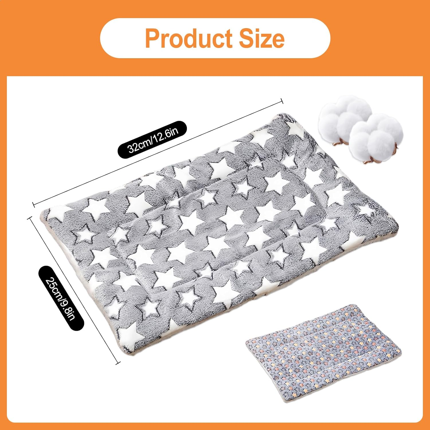 Pack of 2 Guinea Pig Bed, 32 X 25 Cm Plush Bed for Small Animals, Rabbit Bed, Guinea Pig Blanket, Small Animal Plush Bed, Small Animal Beds for Kittens, Rabbits, Chinchilla, Squirrel image number 6