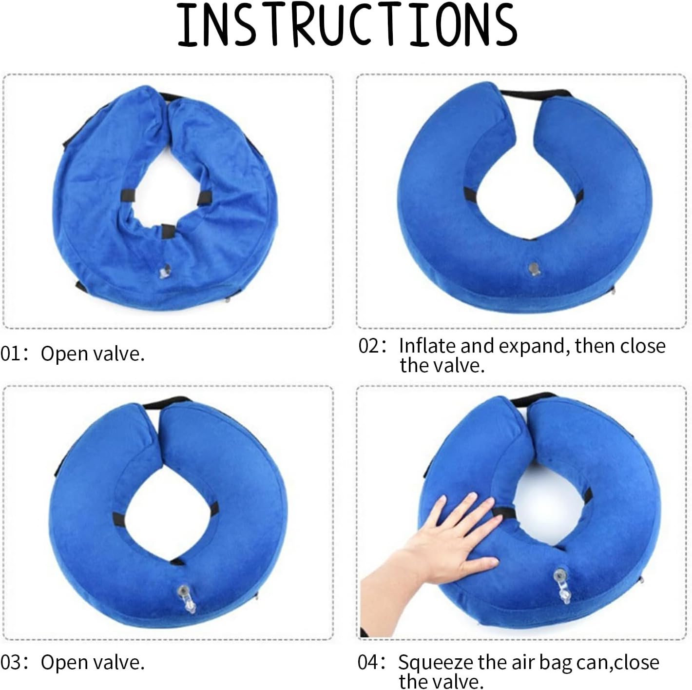 NACOCO Inflatable Dog Collar Recovery - Soft Protective Cat Cone for Pets to Prevent from Touching Stitches after Surgery Adjustable (Small, Grey) image number 6