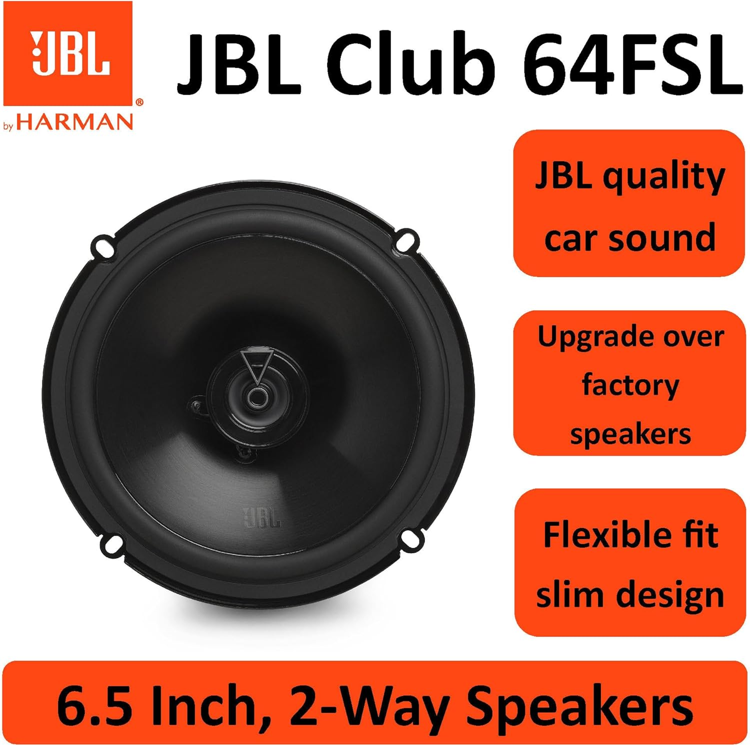 JBL Club Gen3 64FSL 6.5'' (16Cm) Speaker Set Coaxial Flat image number 6