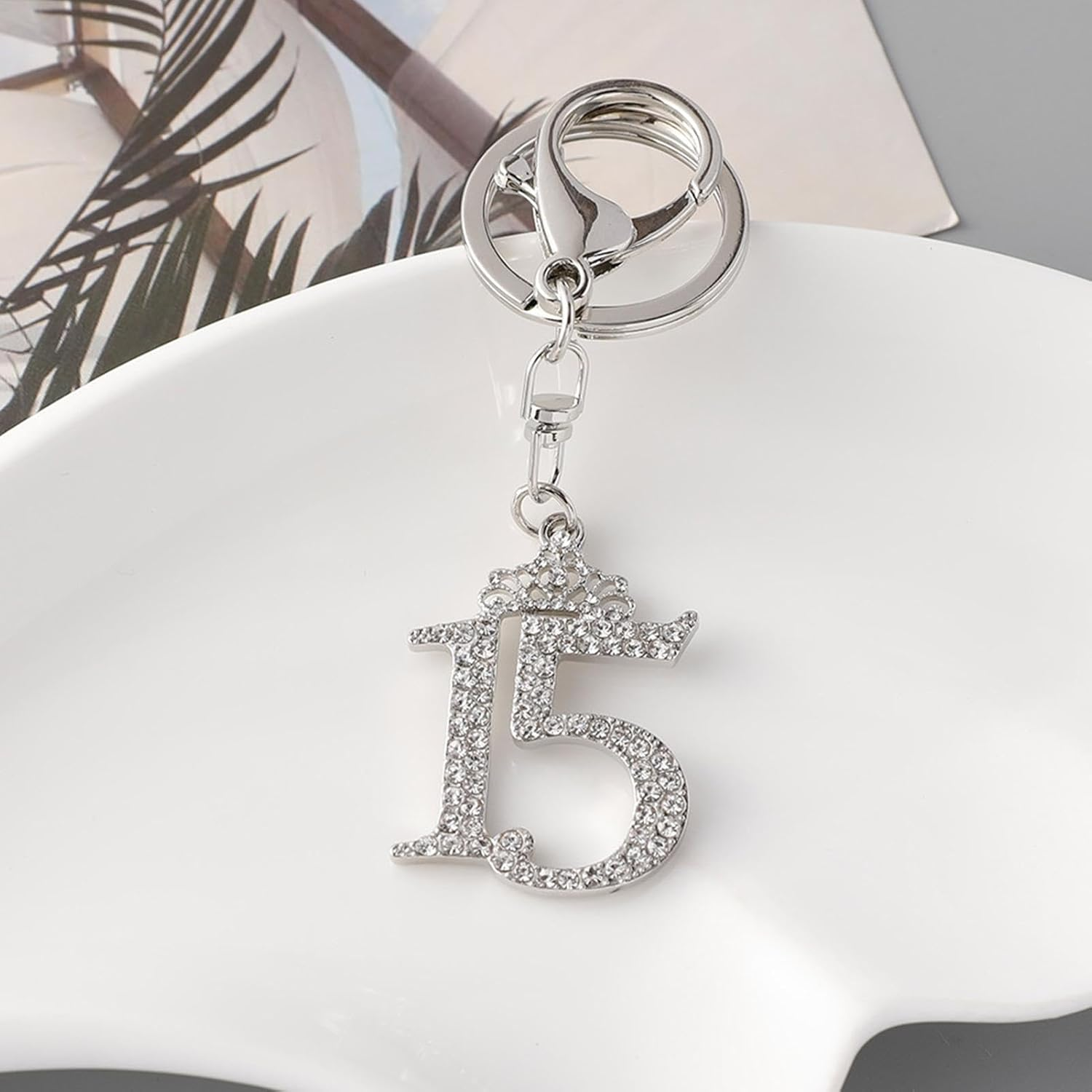 Cute Keychain Charm, Cute Keychain,Sag SHORT PENDANT NUMBER 15 - Fashion Handbags Backpack Charm, Bag Pendant for Women Girls - Gold image number 2