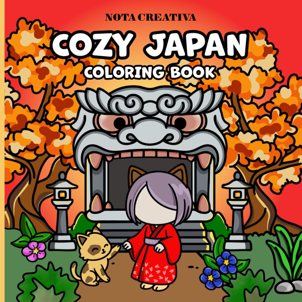Cozy Japan: Coloring Book for Adults and Teens with Charming Characters and Cozy Japanese Vibes to Inspire Calm and Creativity image number 1