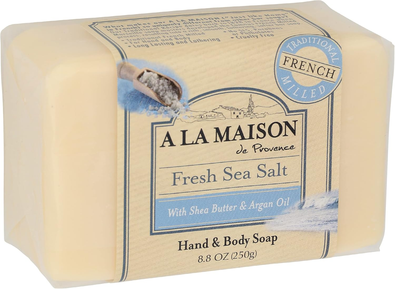 A La Maison - Traditional French Milled Bar Soap Fresh Sea Salt - 8.8 Oz. image number 6
