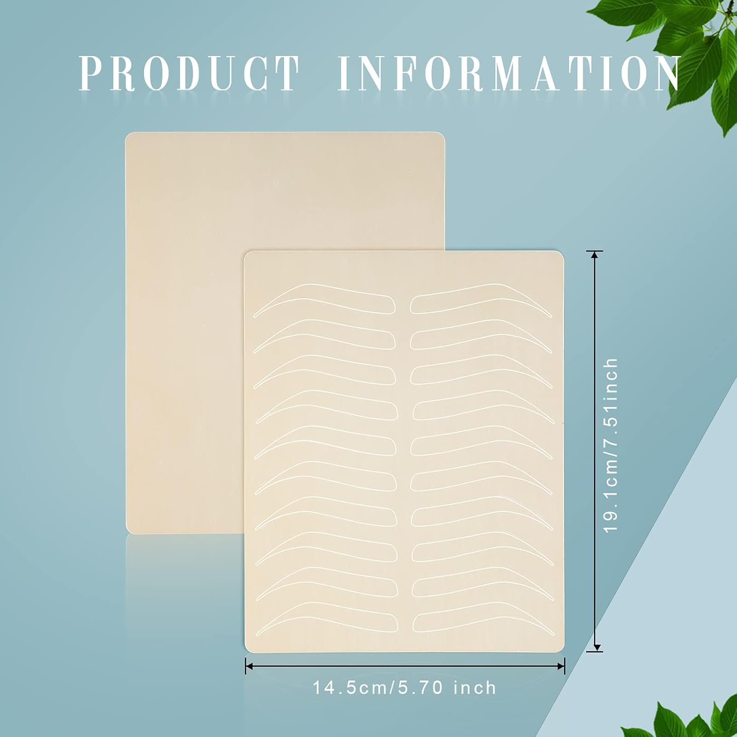 24 Pieces Microblading Practice Skin Double Sided Microblading Supplies Eyebrows Tattoo Fake Practice Skin Silicone No Ink Makeup Silicone Fake Brow Sheet image number 6