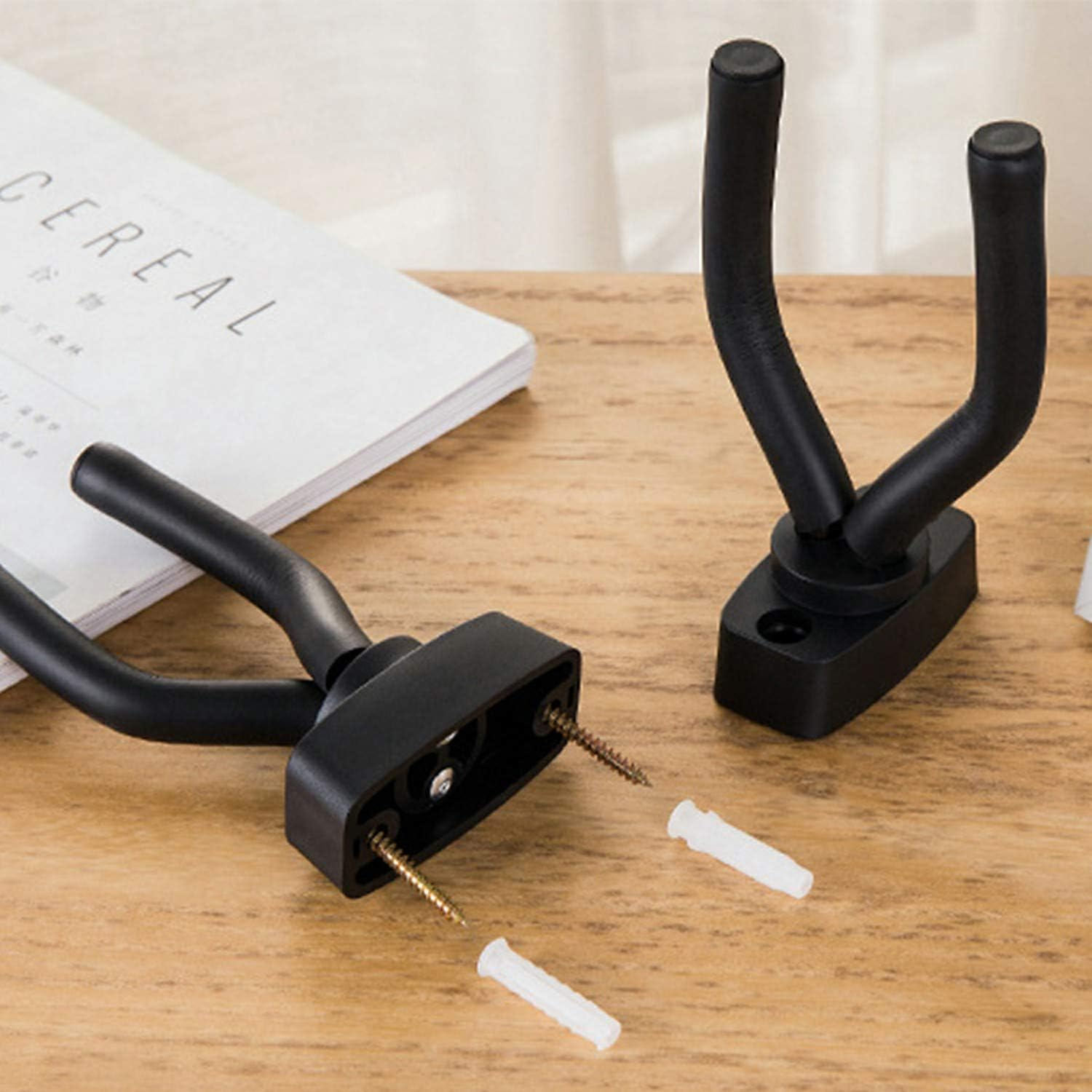 Guitar Wall Mount Hanger 2 Pack, Guitar Hanger Wall Hook Holder Stand Display with Screws - Easy to Install - Fits All Size Guitars, Bass, Mandolin, Banjo, Ukulele