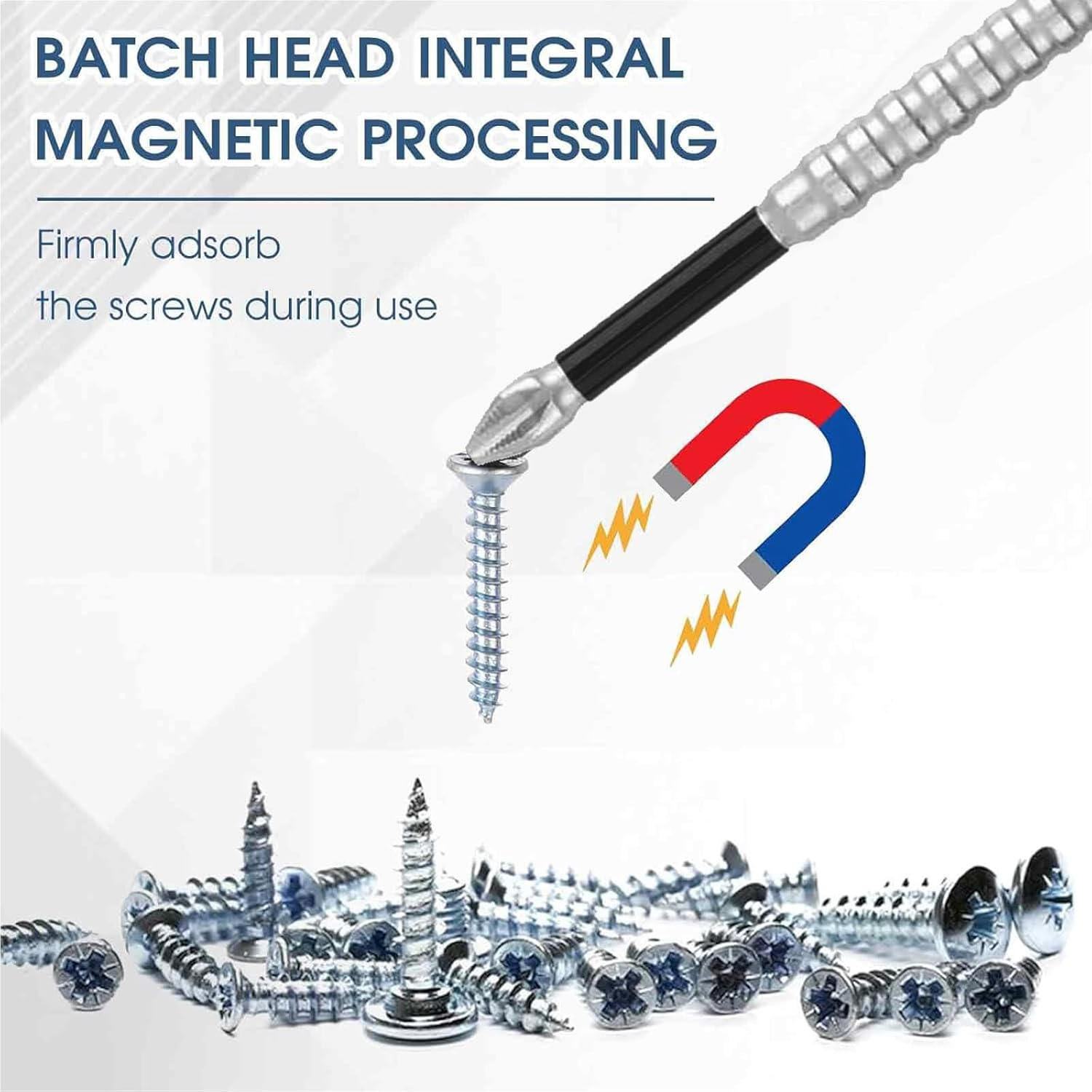 Nlvnmv 6 Pcs Magnetic Phillips Screwdriver Bit Set, 1/4 in (6.35 MM) Hex Shank, Anti-Slip Alloy Steel Cross Driver Bits for Power Screwdrivers & Impact Drills image number 2