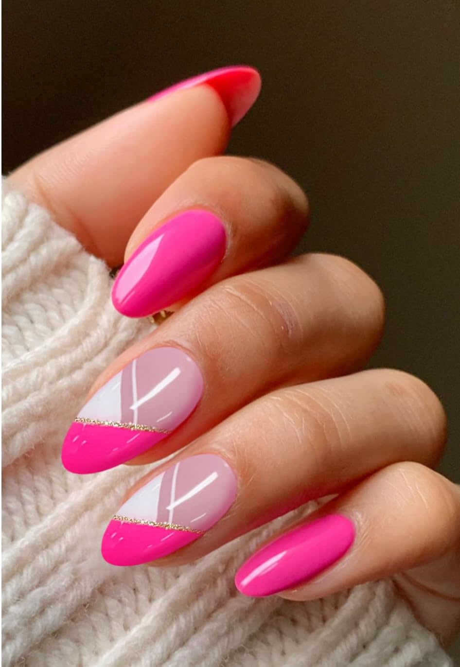 JMEOWIO Nail Foil UV Hardening Rose Red French Tip UV Gel Nail Strips Nail Stickers Nail Stickers Nail Art Decoration Nail Design Accessories image number 4