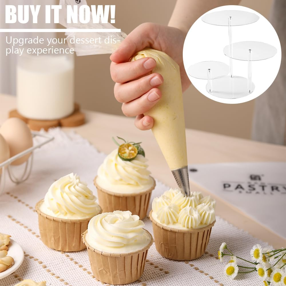 3 Tier Clear Cupcake Stand,Cupcake Holder,Dessert Tower,Pastry Stand,Dessert Display Holder,Acrylic Cake Stand,For Party,Wedding,Baby Shower image number 4