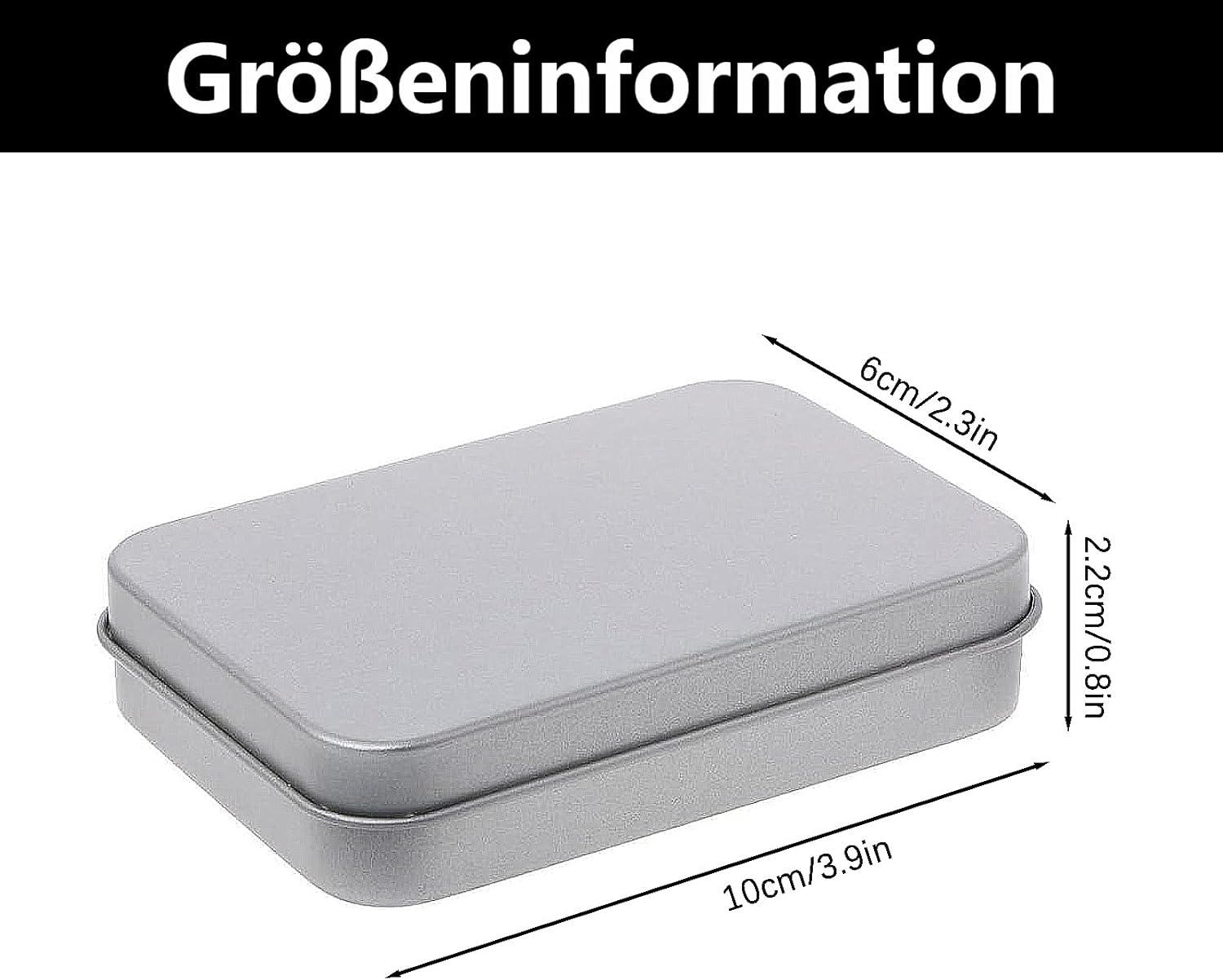 YUGUOLAN Pack of 2 Tin Cans with Lid, Metal Box, Metal Tins with Lid, Tin Cans with Lid, for DIY Use Home Organiser image number 2