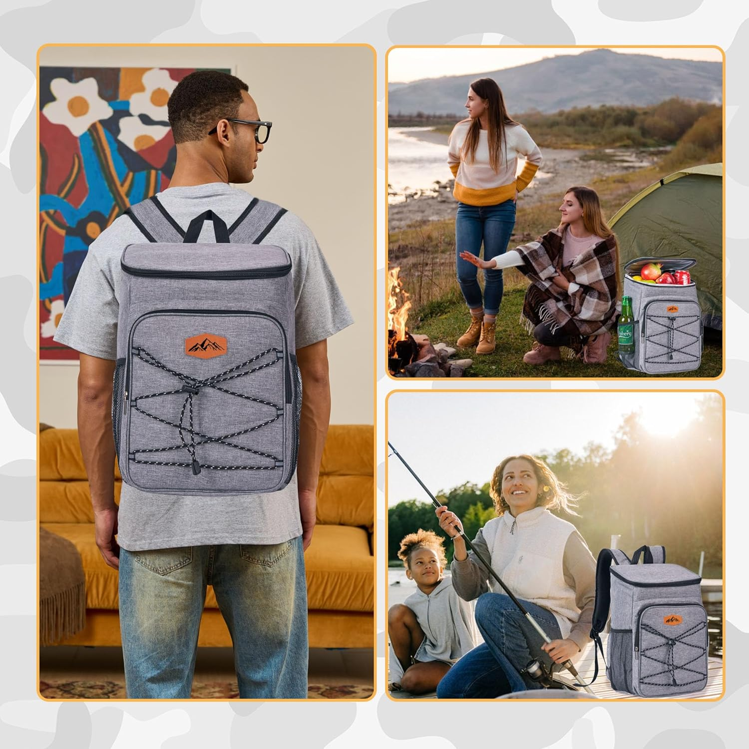 Cooler Backpack Large Insulated Leak Proof Lunch Backpack Portable Lightweight Cooler Bag for Travel Hiking Camping image number 3