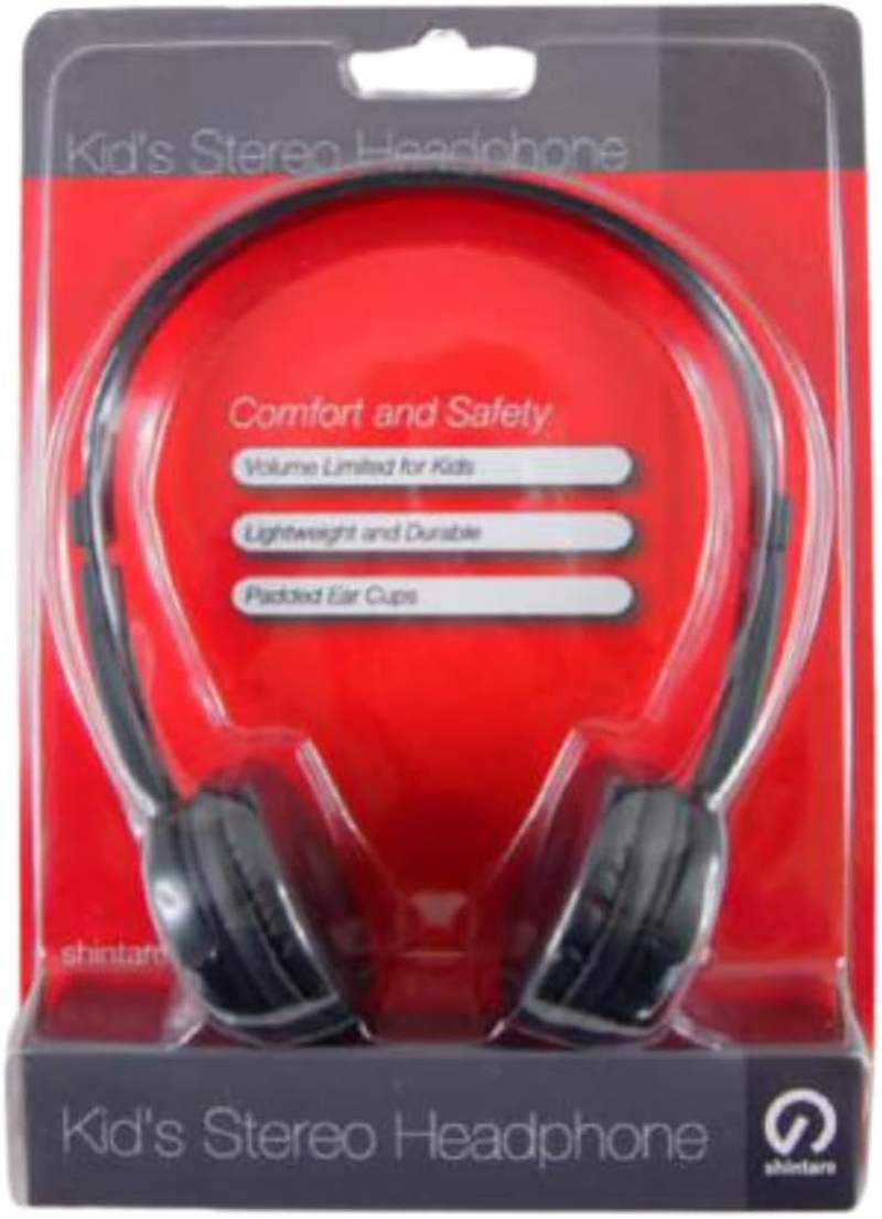 Shintaro Kids Headphones with Safety Volume Limit, 3.5Mm Audio Jack - Adjustable Headband (SH-KHBLK)