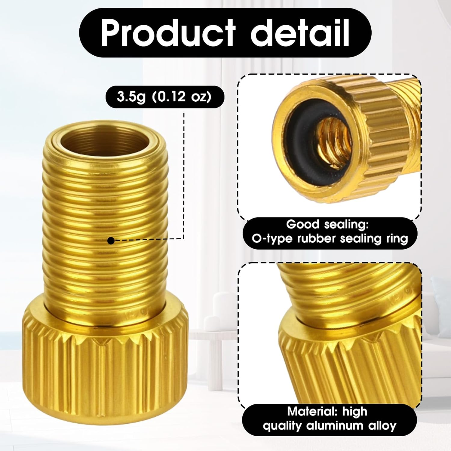 20 Pcs Aluminum Presta Valve Adaptor, Convert Presta to Schrader, French UK to Us Adaptor Universal Inflate Tire Using Standard Pump or Air Compressor Bike Inflatable Connector (10 Colors) image number 3