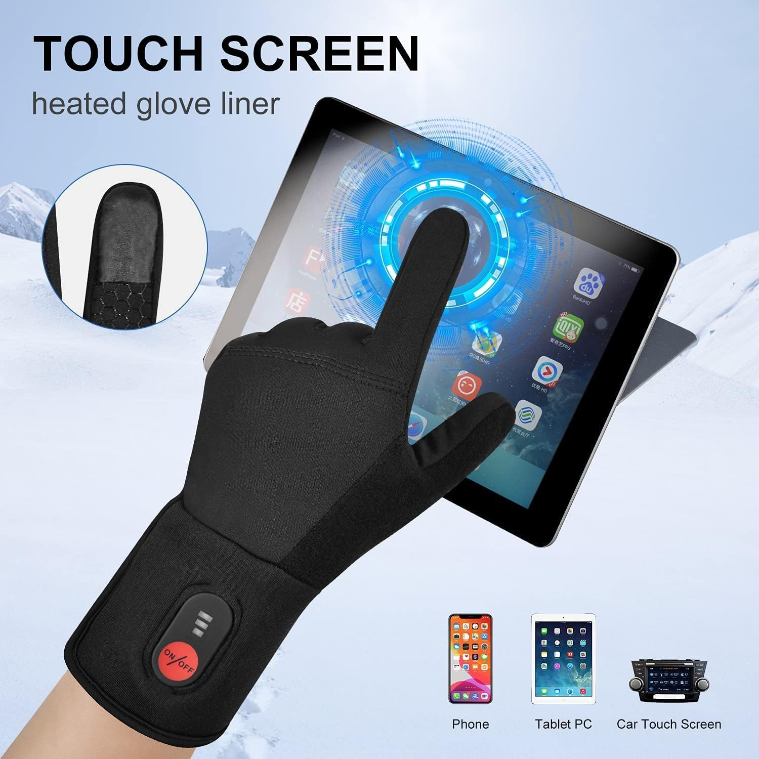 Electric Heated Gloves, Ideal Hand Wear for Arthritis Sufferers, Ultra-Thin and Touch-Screen Compatible, Perfect for Skiing, Riding, Hiking, Cycling, Hunting - Lightweight Hand Warmers image number 1