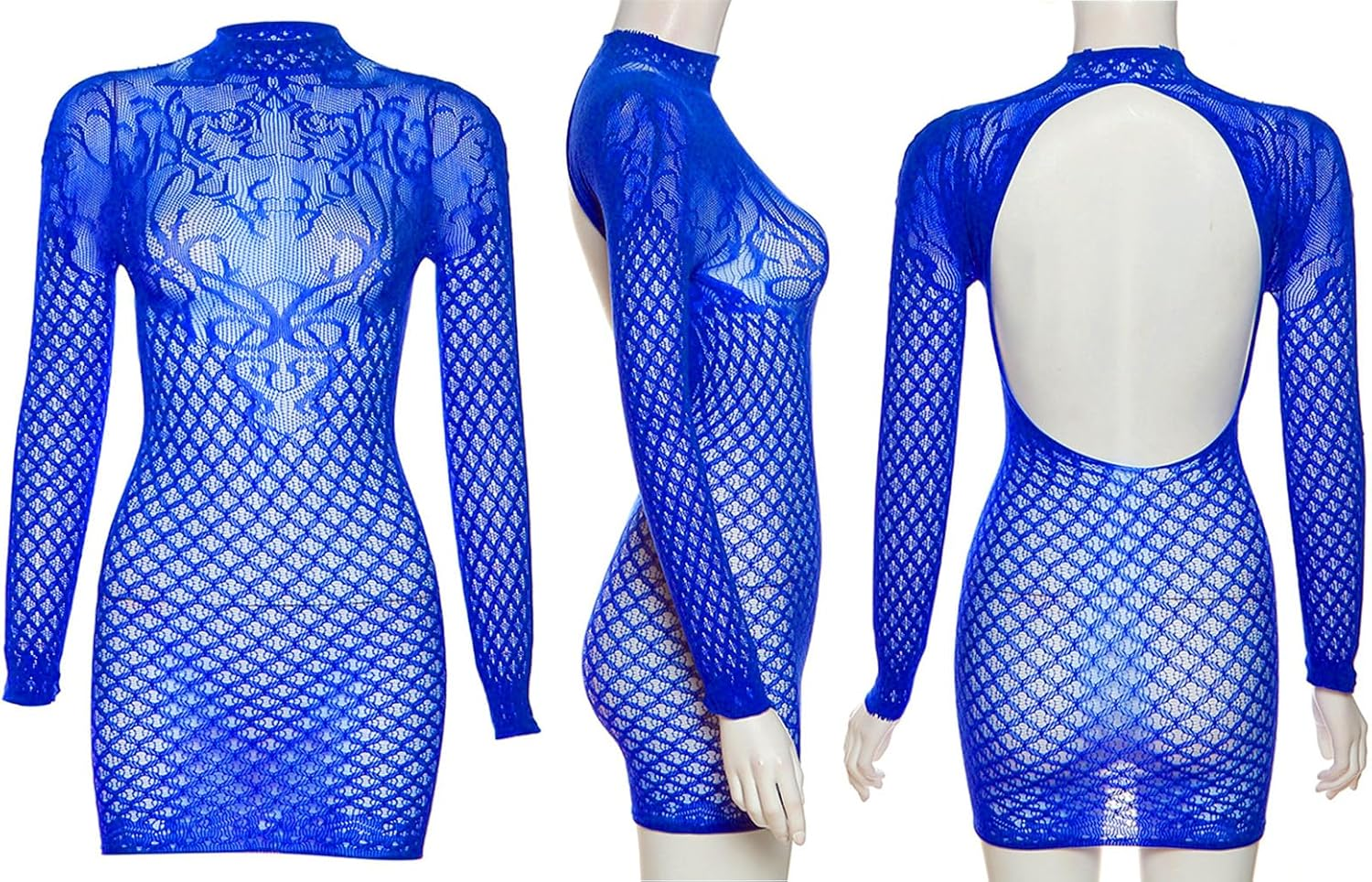 DTWAWA Womens Lingeries Fishnet Lingerie for Women Sexy Outfit Fishnet Bodysuit Cut Out Romper - Red image number 3