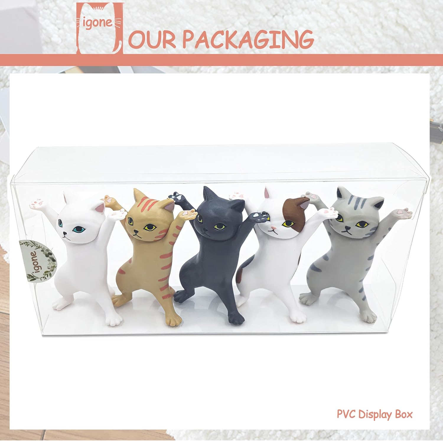 Igone Dancing Cats Pen Holder,Cat Lover Gifts,Creative the Coffin Dancers for Desk or Home Decoration Ornaments Small Item Storage Cute Working Cats 5PCS image number 2