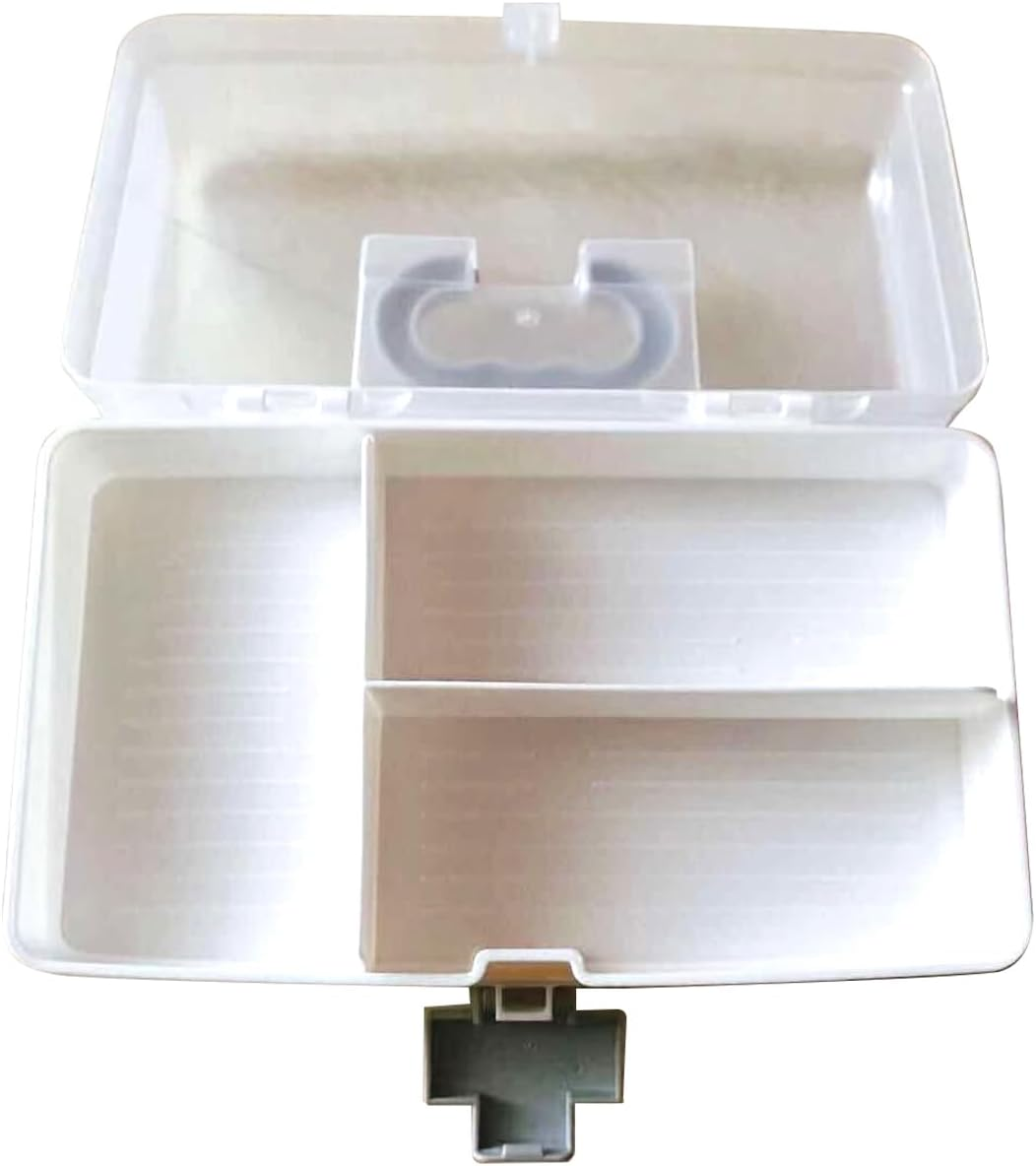 2 Layers Plastic First Aid Box with Portable Handle,Emergency Medicine Kit Case Organizer for Family,Empty Medicine Box for Home Large Capacity Medicine Storage Bins with Lid（12 * 12 * 21Cm） image number 2