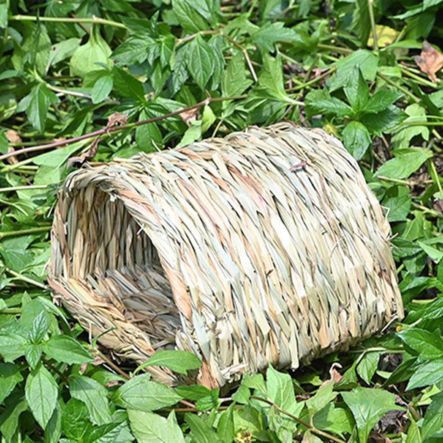 Bed Hideaway, Hedgehog Animal House, Spacious Hay Tunnel, Natural Reed Grass, Cozy Chewable Design, 9.05X7.48X6.69Inch, Perfect for Small Pets Necessities image number 3