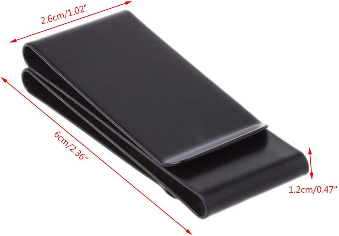 [Xinsheinelry] Stainless Steel Double Sided Money Clip Wallet Wallet Credit Card ID Holder Neck Leather Jewelry Clear Girls Transparent Wallet Keychain image number 1