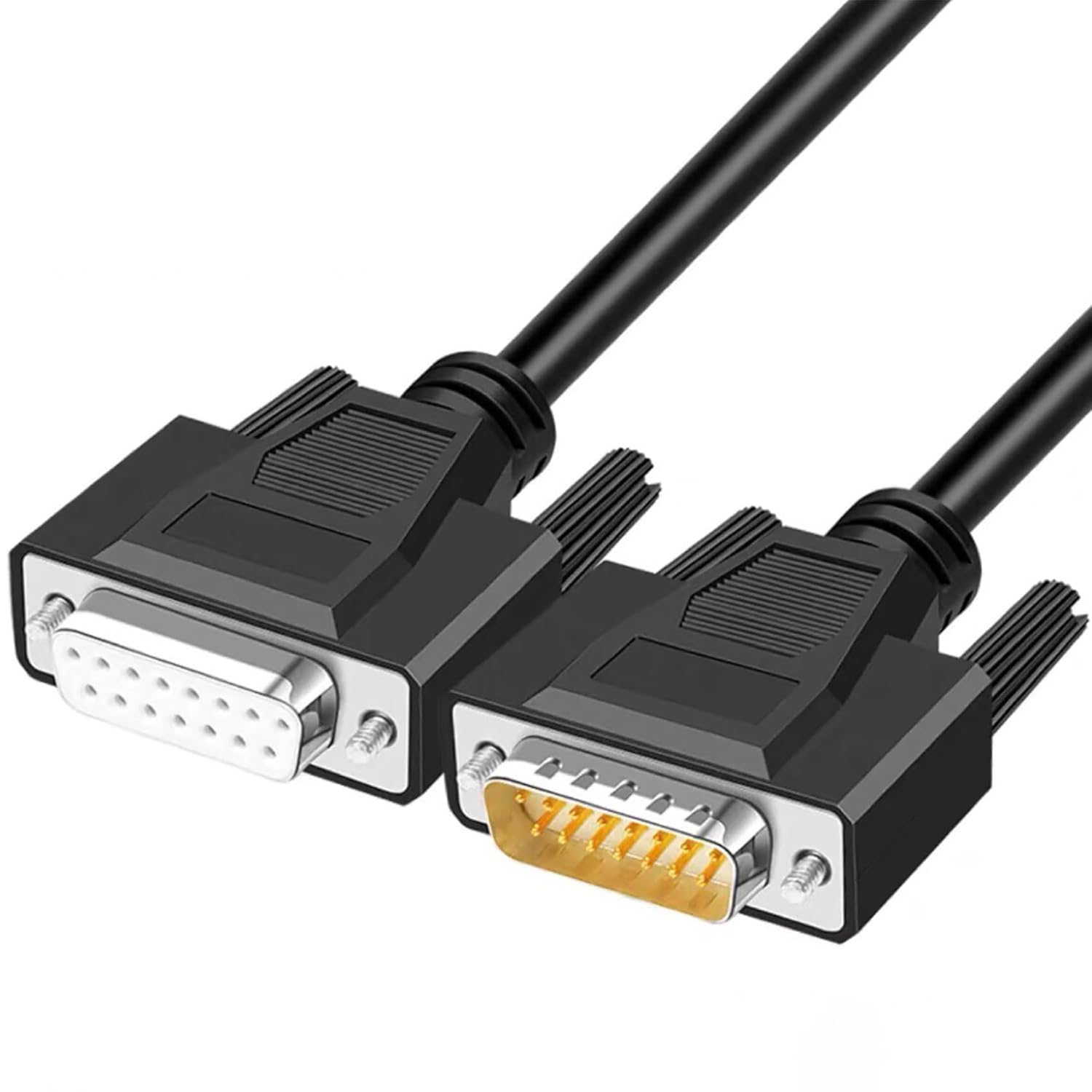 Tunghey DB15 Cabel Male to Female Double Shielded,Db 15 Extension Cable Black, 26Awg Tinned Copper D-SUB 15 Pin Straight through Cord for C-NC, U-PS, PL-C, Ser-Vo Driver. (0.5M)