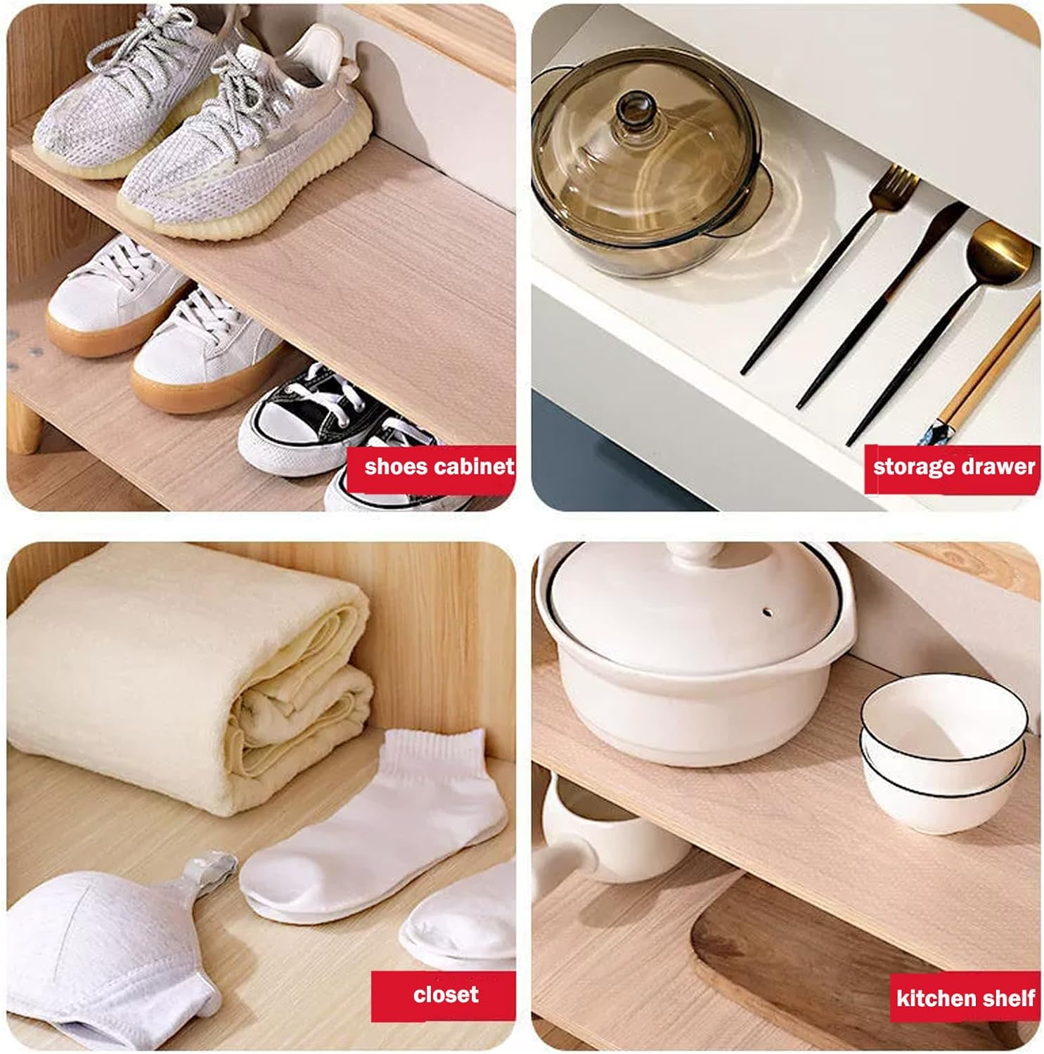 Shelf Liner，60Cm X 500Cm Non Slip Drawer Liner,Clear Non Adhesive Cupboard Kitchen Drawer Liners,Plastic EVA Protector Mat for Storage Drawers, Kitchen Shelf, Pantry Shelf,Cabinet image number 2