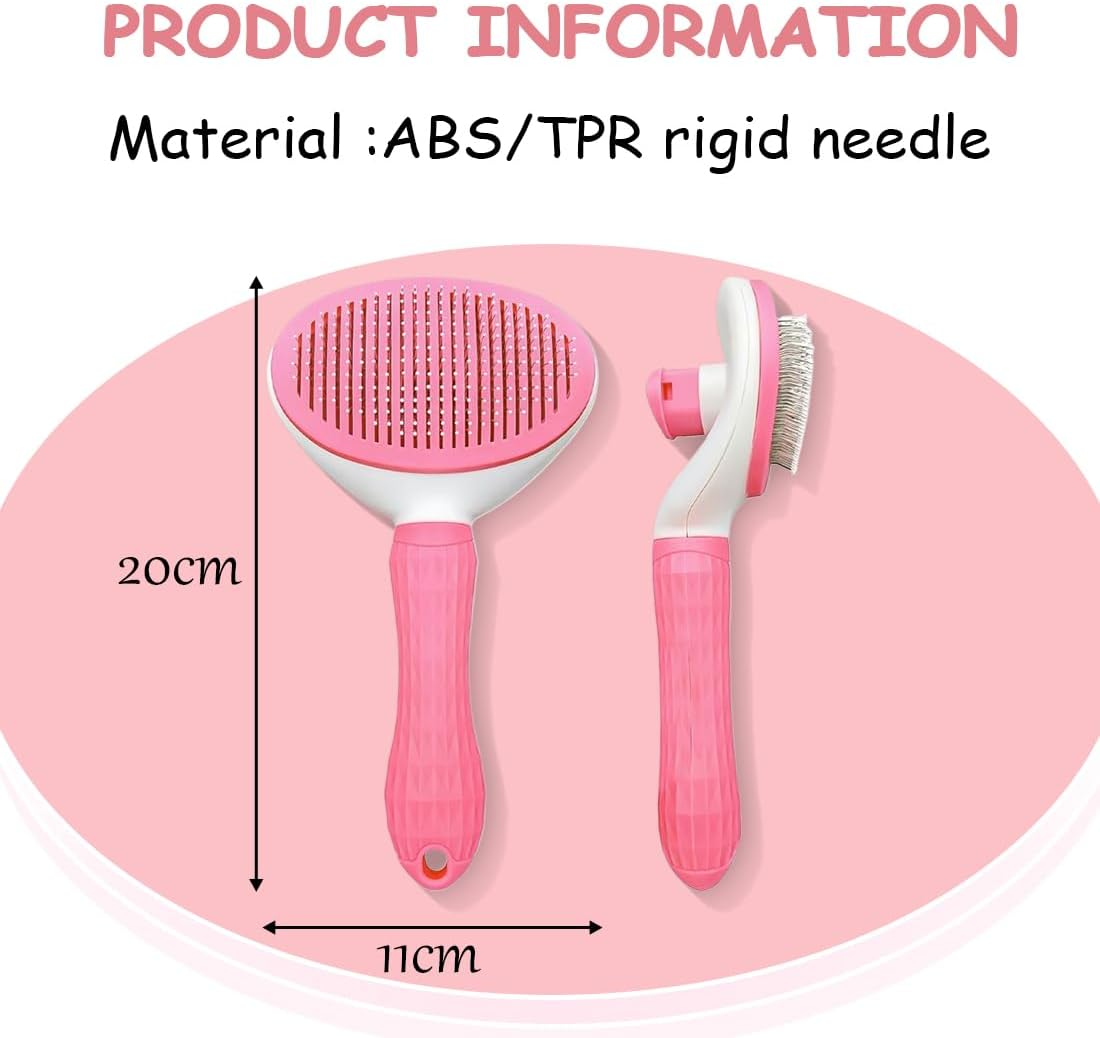 EIYVPRA Cat Brush, Cat Brush with Release Button, Cat Brush Long Hair and Cat Brush Short Hair, Self-Cleaning Cat Hair Brush, for Removing Loose Fur and Massage image number 5