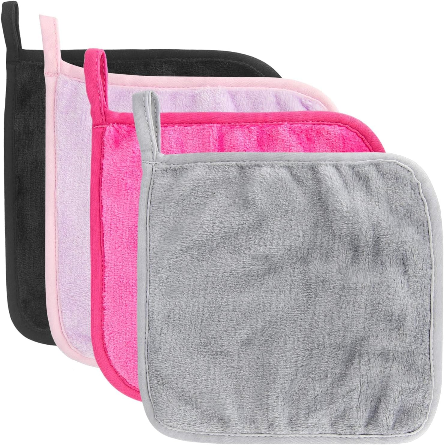 Reusable Microfiber Makeup Remover Cloths 20X20Cm (4Pcs) for Face, Super Soft Chemical Free Facial Cleaning Towel for All Skin Types image number 1