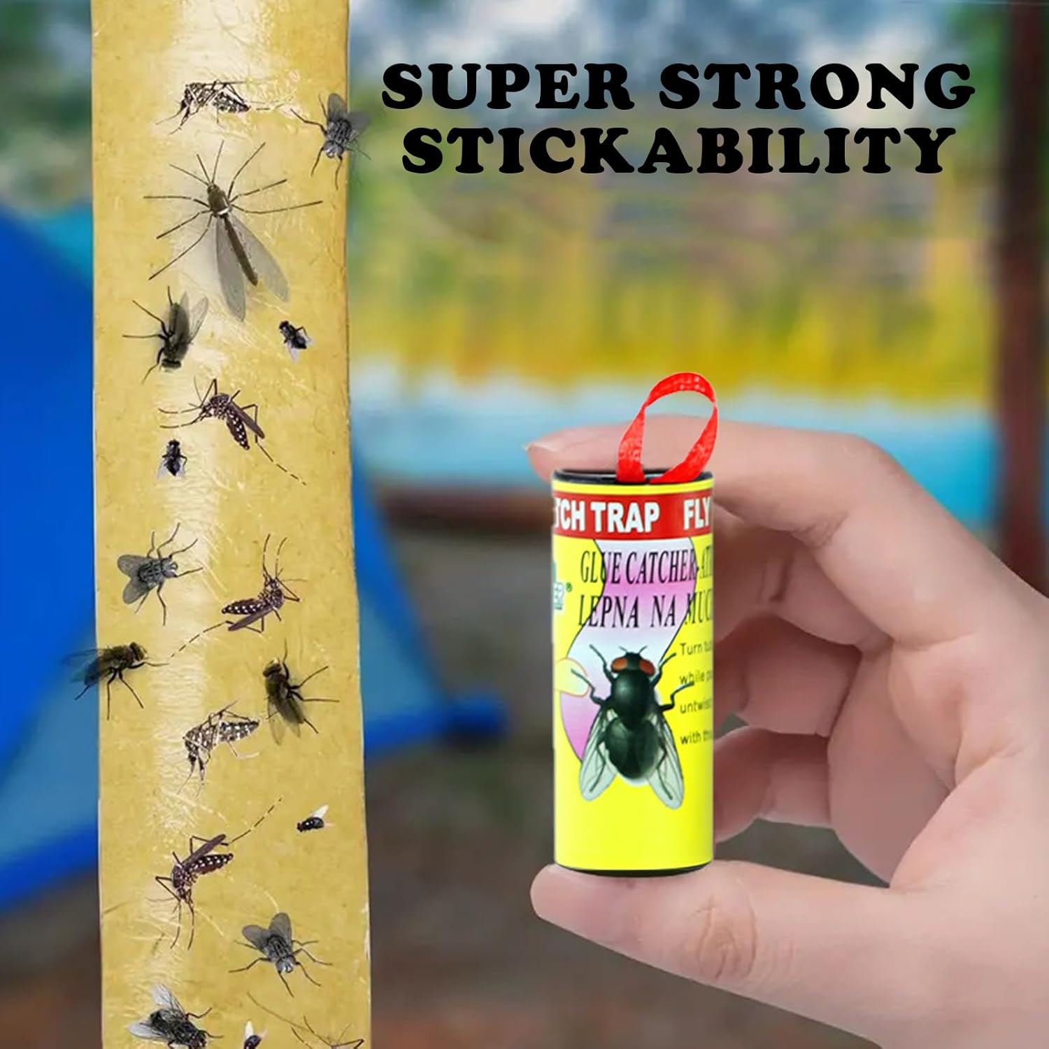 24 Pcs Fly Trap, Effective Fruit Fly Trap, Non-Toxic Gnat Trap, Suitable for Kitchen, Garden Indoor Outdoor Use Fruit Fly Control image number 4