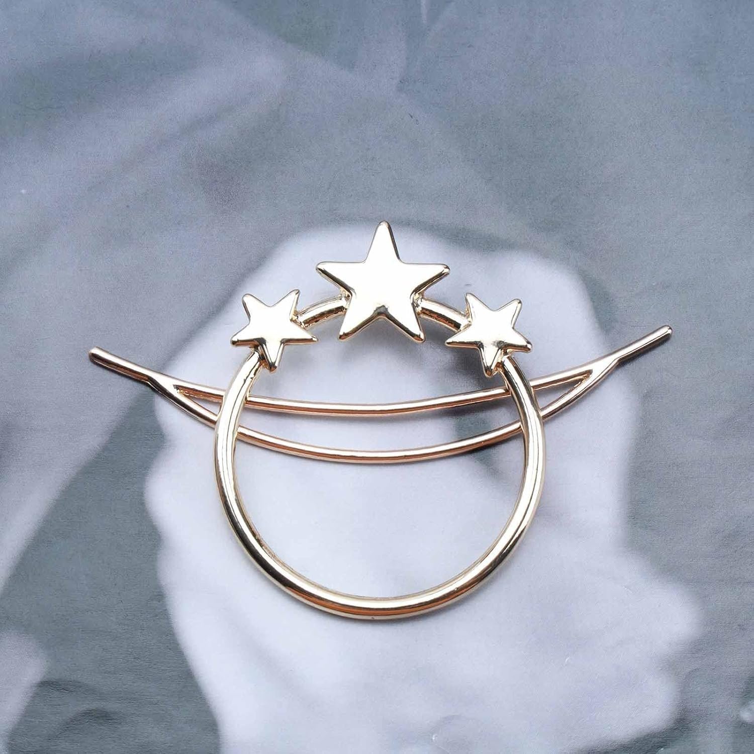 Yheakne Boho Circle Star Hair Clip Gold Hollow Circle Hair Clip Vintage round Hair Clips Pins Decorative Bobby Pin Minimalist Geometry Hair Accessories for Women and Girls (Gold) image number 5