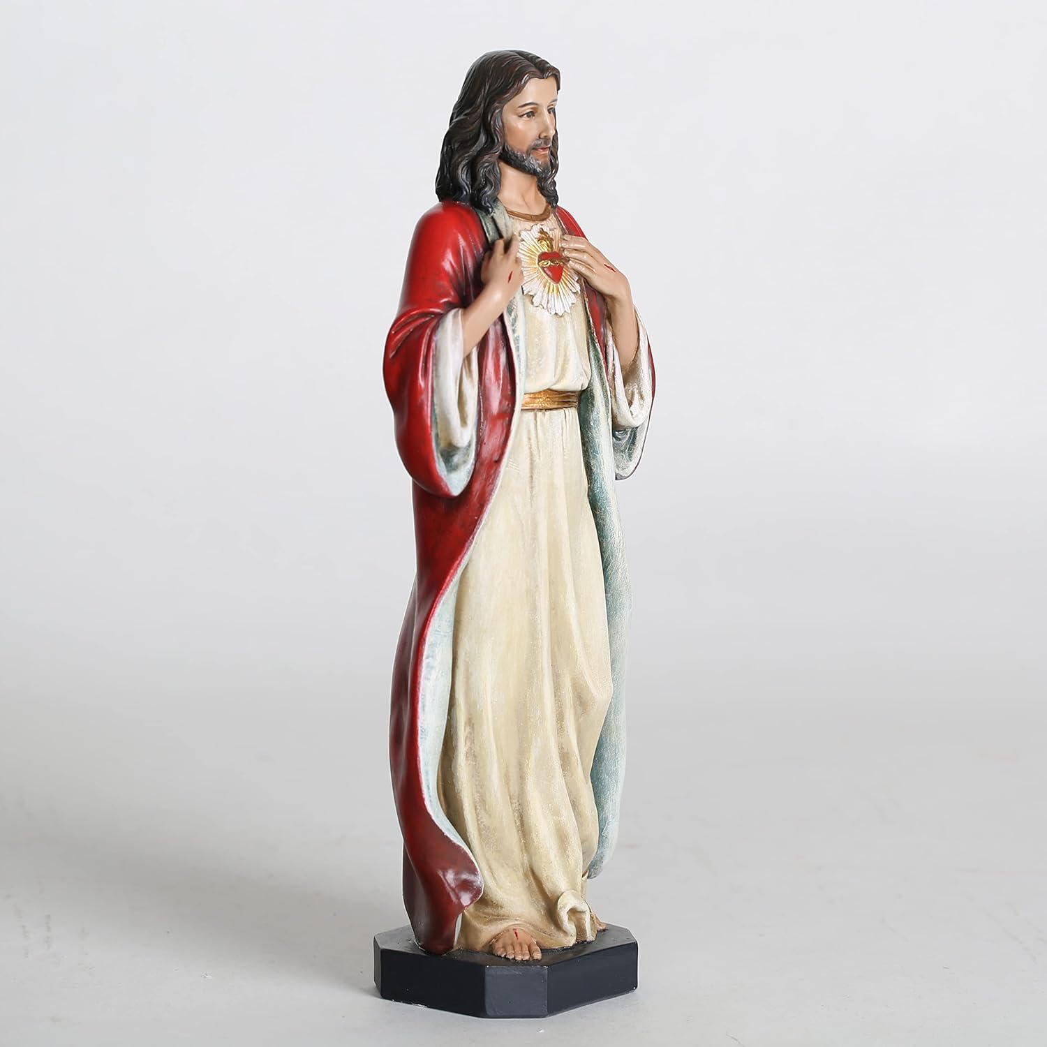 BC Catholic Sacred Heart of Jesus Statue, Jesus Christ Figure, Religious Gifts, Inspirational Indoor Home Decor, 10 Inches H, Hand Painted by Buildclassic