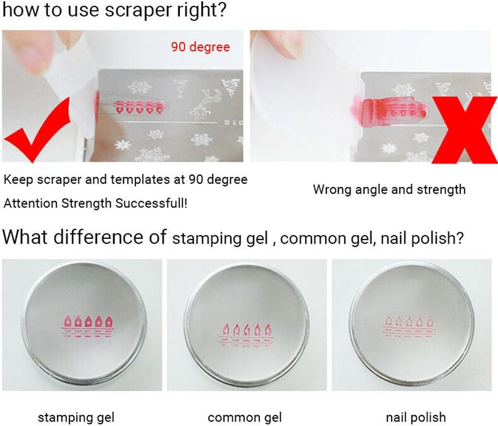 Nail Art Stamper, Clear Silicone Stamping Jelly with Scraper, Transparent Visible Body, No Misplacement for DIY Nail Decor, Home Manicure Starter Tool Salon, French Tip Stamp, 200-Time Using (Clear) image number 4