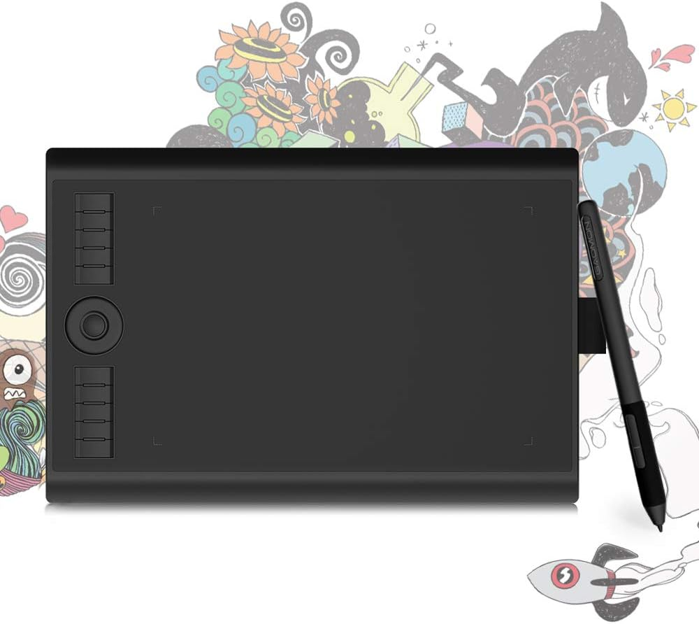 GAOMON M10K PRO Drawing Tablet 10 X 6.25 Inches Large Digital Art Graphic Tablet Supports Tilt & Radial Function with 10 Shortcut Keys, Battery-Free Stylus, Work with Mac, Windows & Android image number 5